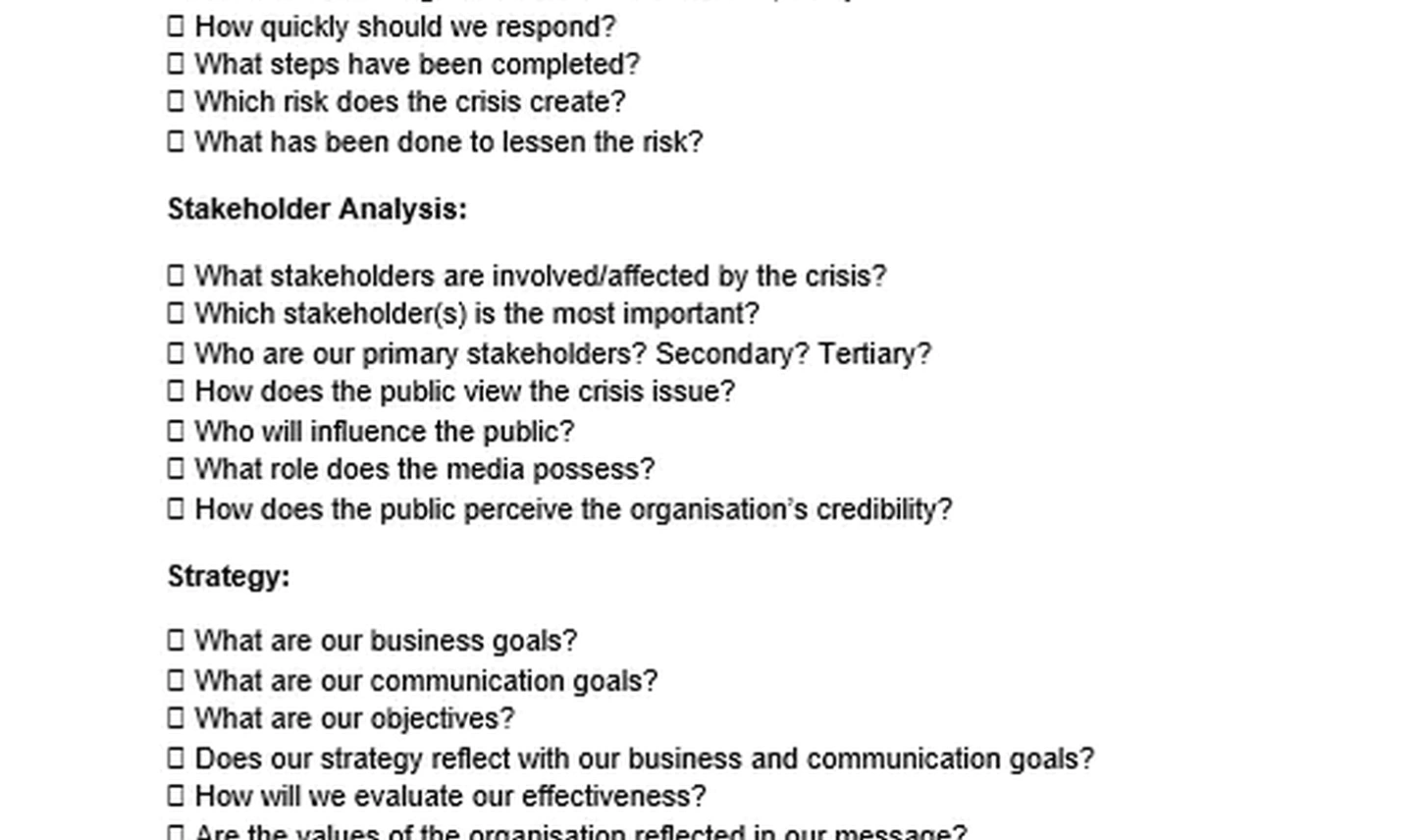 Crisis management training workshop